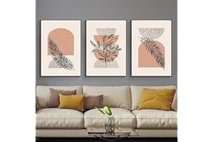 HMDKHI Décoration murale abstraite bohème moderne, belles images botaniques, art mural, ensemble d'affiches murales minimalistes sans cadre (photo murale-05,40 x 60 cm x 3 pièces)