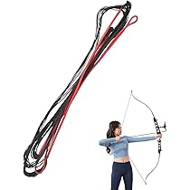 Corda Arco Ricurvo ELONG OUTDOOR – 14-16 Fili, AMO 56-62 Pollici, Nero-Rossa Per Longbow E Ricurvo