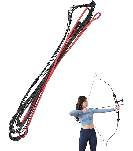 Viseur Arc A Poulie PATIKIL Corde D'arc Recurve, Corde D'arc De Remplacement 14 Brins Pour Arc Long Pour Équipement D'Archerie Universel, Blanc AMO 68" (Réel 64 Viseur Point Rouge
