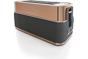 Morphy Richards Signature Opulent 4 Slice Toaster, 2 Slots, Browning Controls, Variable Width Slots, Removable Crumb Tray, Non Slip, 1800W, Copper, 245742