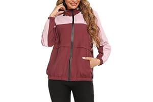 NC Impermeables Mujer con Capucha Chaqueta Cortavientos Impermeable Chubasqueros Ligeros Mujeres Rompevientos Chaqueta de Primavera Otoño Running