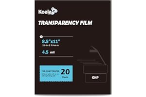 KOALA PAPER Koala OHP Film Overhead Project Film 8.5x11 Inches Transparency Printing Film for Inkjet Printer