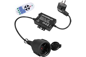1 500 W LED-dimmer, trådlös fjärrkontroll med 23 tangenter, järnhölje, 220–240 V AC-strömförsörjning med timer, LED-dimmer ut