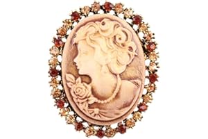 Holibanna 2 Pezzi Spille Vintage per Donna Lady Queen Maiden Vittoriano Cammeo Spilla Spille Cappotto Giacca Abito Sciarpa Scialle Accessori Gioielli