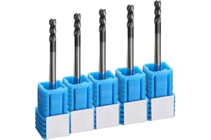 MENQIND Fresa a 4 flauti in carburo di tungsteno, fresatrice CNC, 3 mm, per alluminio, rame, acciaio al carbonio, acciaio legato, 6 pezzi