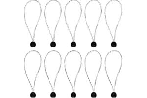 Qaziuy 24Pack Bungee Balls Cords,6 inch White Flag Bungees Ties Marquee Bungee Cords Heavy Duty Bungees Ties Elastic Tie for Marquees Tent Poles Camping Tarp Household Items