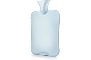 CHGANG Hot Water Bottle,Rubber Hot Water Bag for Pain Relief Hot Cold Compress Cramps Back Pain Neck Pain (Blue,1 pcs)