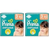 Prima Bebek Bezi Aktif Bebek 3 Beden 62 Adet Fırsat Paketi 2li paket