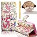 Produktbild Sunroyal Leder Hülle im Bookstyle Handyhülle für Motorola Moto G 3. Generation 12.7cm 5 Zoll Bunt Wallet Case Style mit Karten-Fächern, Standfunktion Premium Hybrid Combo Flip Case Cover + 1x Bär Schleife Kristall Bling Strass Diamant Anti Staub Schutz Stecker Stöpsel + 1x Eingabestift Stylus, Smile Lächeln Farbmalerei