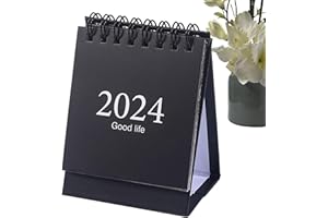 MAIDONG Calendario Da Tavolo 2024, Sfoglia Pagina Verticale Calendario Mensile Calendario Da Tavolo, Mini Pianificatore A Spirale Creativo Portatile E Leggero, Adatto Per L'ufficio E L'uso Domestico