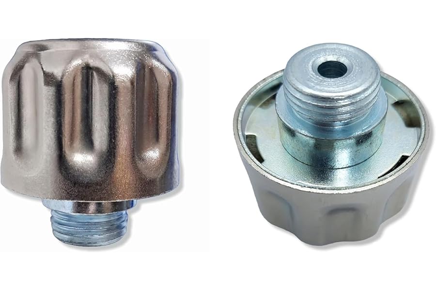 ÜREL Small Hydraulic Tank Breather Cap for Oil & Fuel Reservoir – Metal Filler Vent Cap (with Flange, BSP 1/2 in Threaded, 304 (18/10) Grade Stainless Steel)