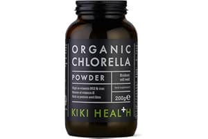 KIKI Health Organic Chlorella Powder | Broken Cell Wall for Optimal Digestion | Vegan-Friendly & 100% Organic, No Binders, Artificial Colours or Fillers | Source of Vitamin E & High Vitamin B12-200g