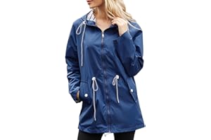 Wantonfy Impermeabile Donna Giacche Antipioggia per Donna Giacche Antipioggia Leggera Autunno Giacche