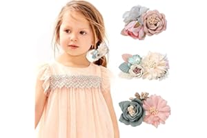 Clips de Pelo de Flor, VUCDXOP 3 piezas Flor artificial Clip de Pelo Pinzas de Flores horquillas de pelo horquillas para el pelo para niñas, diseño de flores para Mujeres Niñas