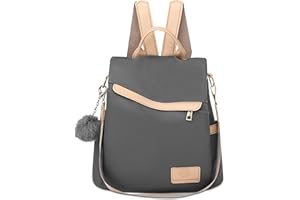 DORRISO Zaino Antifurto Donna, Zainetto Piccolo Impermeabile Leggero con Tasca Posteriore di Sicurezza — Borsa Zaino Donna Casual per Lavoro, Viaggio e Quotidiano Grigio