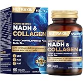 Nutraxin NADH & Collagen | Tip I-III Kolajen + NADH + Hyaluronik Asit | Cilt, Sa&ccedil;, Tırnak ve Enerji | 60 Tablet