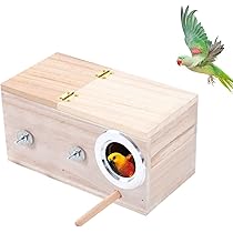 Nido In Legno Per Parrocchetti | 25x13x13 Cm | Per Allevamento Uccelli E Canarini