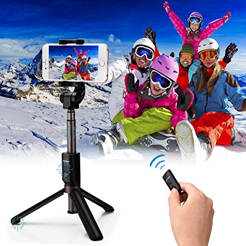 Bluetooth Selfie Stick mit Stativ, Mpow Bluetooth Einbeinstativ mit Stabilem Stativ StÃ¤nder, Fernbedienung und Ladekabel, 360Â° Rotation fÃ¼r iPhone 8/8 Plus/7/7 Plus/Galaxy S8/Huawei/HTC/Sony usw