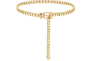 DTWAWA Chain Belt for Women Alloy Chunky Wasit Chain Adjustable Punk Link Belly Body Chain for Jeans Dresses