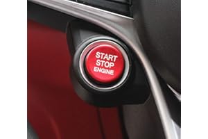 HAILWH Adatto per Alfa Romeo Giulia Stelvio Pulsante di Accensione in Fibra di Carbonio Copertura Decorazione Applique Cover Modifica Accessori