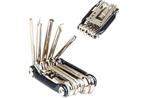 QitinDasen 11 en 1 Multifunción Bicicleta Herramienta, Kit Multiherramienta Bicicleta Portátil Compacta Reparación y Mantenimiento (Negro)