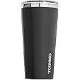 Corkcicle Canteen - Triple Insulated Stainless Steel Water Bottle with Straw - Keeps Cold for 25+ Hours and Hot for 12 Hours - Leakproof, Reusable, BPA-Free, Dishwasher Safe - Matte Black, 475ml/16oz