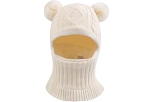 XIAOHAWANG Winter Warm Baby Hood Hats Kids Knit Earflap Caps Fleece Lining Hat Scarf for Toddler Boys Girls