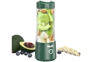 Mulli Portable Blender,Usb Personal Mixer for Smoothie and Shakes, Mini Blender with Six Blades for Food,Travel,Gym