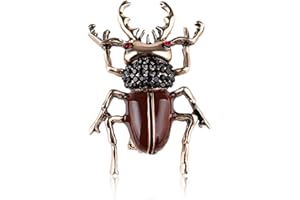 Yazilind - Spilla a Forma di Scarabeo in Stile rétro con Finta Perla e Strass e Lega, Colore: #2, cod. 1932Y0126