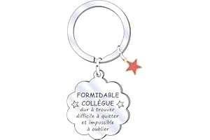 QTQTLP Cadeau Collègue Porte-clés,Porte-clés d'amitié,Cadeau de Retraite,Collègue Cadeau Depart Collegue de Travail Porte Clés Personnalisé Idee Cadeau Amie