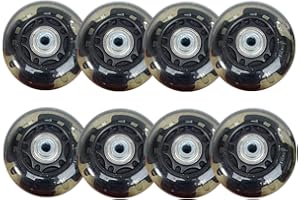 SSCYHT Paquet 8 Roues Patins à roulettes de Patin à Roues alignées PU LED Light Up Wheels pour Patinage à Roues alignées sur Asphalte ou Le Roller Hockey,Roues Patin Remplacement