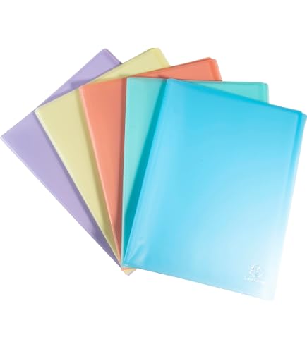 Lot De 6 Porte-vues A4 à 30 Pochettes - Chemises De Présentation Plastique Multicolores Pour École Et Bureau