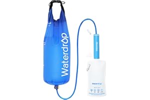 Waterdrop Water Filter Camping, Personal Water Filter Straw with Gravity Water Bag, 0.01 Micron Water Filtration System Drinking Water Purifier for Survival Equipment, Emergency Hiking
