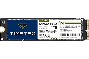 Timetec 1TB MAC SSD NVMe PCIe Gen3x4 3D NAND TLC Lettura fino a 2.000 MB/s Compatibile con MacBook Air (2013-2015, 2017), MacBook Pro (2013-2015), iMac (2013-2019), Mac Pro (2013),Mac Mini (2014)