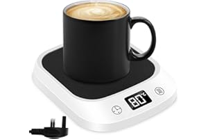 CKABELLY Coffee Mug Warmer for Desk, Cup Heater with 4 Temperature Settings, Electric Beverage Warmer, 8H Auto Shut-Off, Scheduled Switch-On/Off, Tea & Coffee & Milk Warmers for Office Home Desk Use (White)