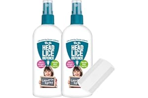 BVO LUXE Dr J’s Head Lice Repellent Spray for Kids – 2 x 150ml Leave-in Conditioning Lice Prevention with Premium Nit Comb – Tea Tree & Lemon Eucalyptus – Daily Anti Lice Hair Spray for Children and Families