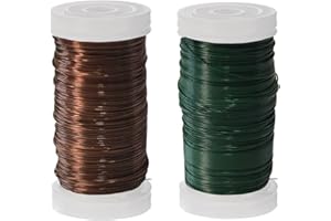 AISSZHAO 2 Rolls 55m Florists Flexible Green Wire, 0.35mm Gauge, Xmas Wreath & Craft Binding, Garden Paddle Wire for DIY Projects
