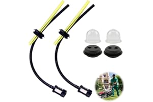 CJMUQHEHH 2 juegos de filtros de gasolina universales con manguera de gasolina de 5 mm, piezas de repuesto para cortacésped Ferrex, taladro de tierra, línea de combustible y filtro para accesorios de motosierra