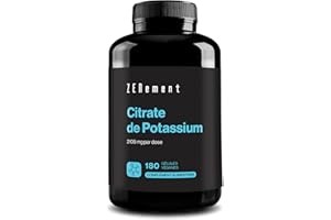 Citrate de Potassium 2105 mg par Dose (800 mg de Potassium Élémentaire en 2 gélules) – 180 Gélules pour 3 Mois – Soutien Musculaire, Nerveux et Tension Artérielle – Vegan et Sans Additifs – Zenement