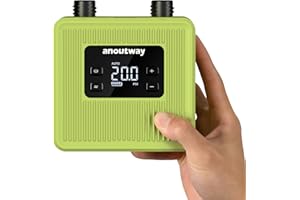 anoutway Super Tiny Bomba Eléctrica para Paddle Board 20PSI Recargable – Bomba de Aire Sup Portátil y Rápida, Inflado y Desinflado de Doble Etapa, Apagado Automático para Stand Up Paddle Boards