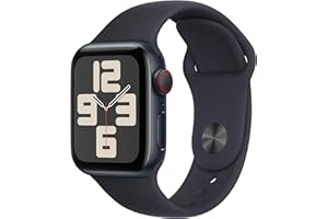 Apple Watch SE (2. Generation, 2023) (GPS + Cellular, 40 mm) Smartwatch mit Aluminiumgehäuse und Sportarmband (S/M) in Mitternacht. Fitness- und Schlaftracker, Unfallerkennung, Herzfrequenzmesser