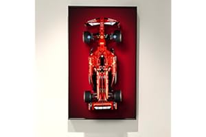 ICUANUTY Placa de pared para Lego Technic Ferrari SF-24 F1 Racing Car 42207 - Gancho de montaje en pared para coche Lego Ferrari F1, 75 x 45 cm, decoración para adultos (modelo no incluido)