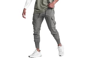 Suwangi Męskie spodnie sportowe do biegania spodnie dresowe na siłownię slim fit spodnie do biegania lekkie spodnie dresowe spodnie sportowe z wieloma kieszeniami