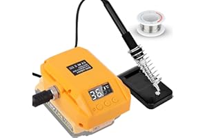 BILIVRY Akumulatorowa lutownica kompatybilna z akumulatorem litowo-jonowym Dewalt 18 V: cyfrowa stacja lutownicza 18 V dla majsterkowiczów, napraw urządzeń, naprawy zegarków i spawania drutu (bateria nie