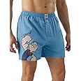 The Souled Store Popeye: Sailor Legend Men and Boys Blue Graphic Print Boxer Shorts Boxer Shorts for Men's Cotton Breathable Comfortable Elastic Waistband Printed Loose-Fit Casual Lounge Sleepwear