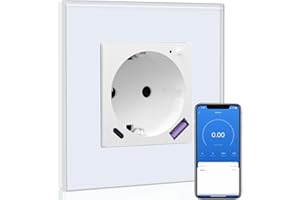 BSEED Enchufe Inteligente con Cargador Rápido USB C 20W, Toma de Corriente Inteligente Eempotrada con Medición de Corriente Funciona con Alexa/Google Home, Enchufe con Smart Life App,1 Gang Blanco