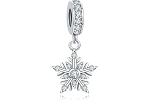 H.ZHENYUE Merry Christmas Charm Beads fit Bracelet Necklace for Woman Girls,925 Sterling Silver Pendant Beads with Cubic Zirconia,Birthday Christmas Halloween Valentine's Day Gifts