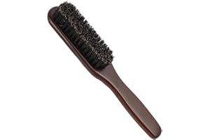 GODTKOWTY Beard Brush, 100% Real Wild Boar Bristle Walnut Wood with Ergonomic Walnut Wood Handle, for Grooming, Styling & Enhancing Beard Growth