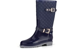 AONEGOLD Botas de lluvia para mujer Botas de Agua Altas Goma Botines Impermeable Antideslizante Wellington Boots Exterior Jardín Bota