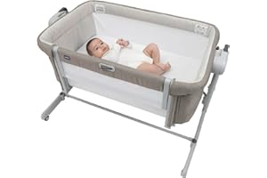 Chicco Next2Me Magic Evo Infant Cosleeping Crib, Compatible with Different Beds, Rocking Mode, Adjustable Height, Sliding Barrier, 4 wheels, Good Air Circulation, Mattress and Bag Included, 0-6 m